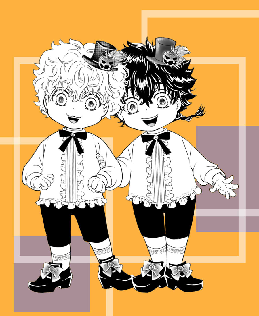 komesukimugi's tweet photo. ハロウィンな とみとが （ちびver.）🐇🐢
ハロウィンな さくとが  （黒猫🌸くん）🌸🐢 https://t.co/4WSp1Jy7sZ