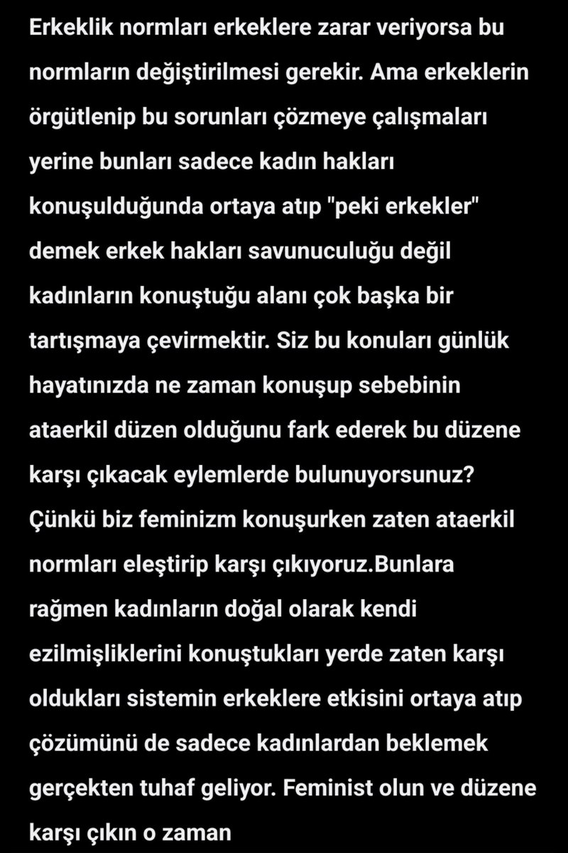 verrnemnidahenn's tweet photo. hem ataerkinin onayını hem de konforunu istiyorlar ama ikisi birden olmaz ki🥰🥰 https://t.co/uyu24vnJsw