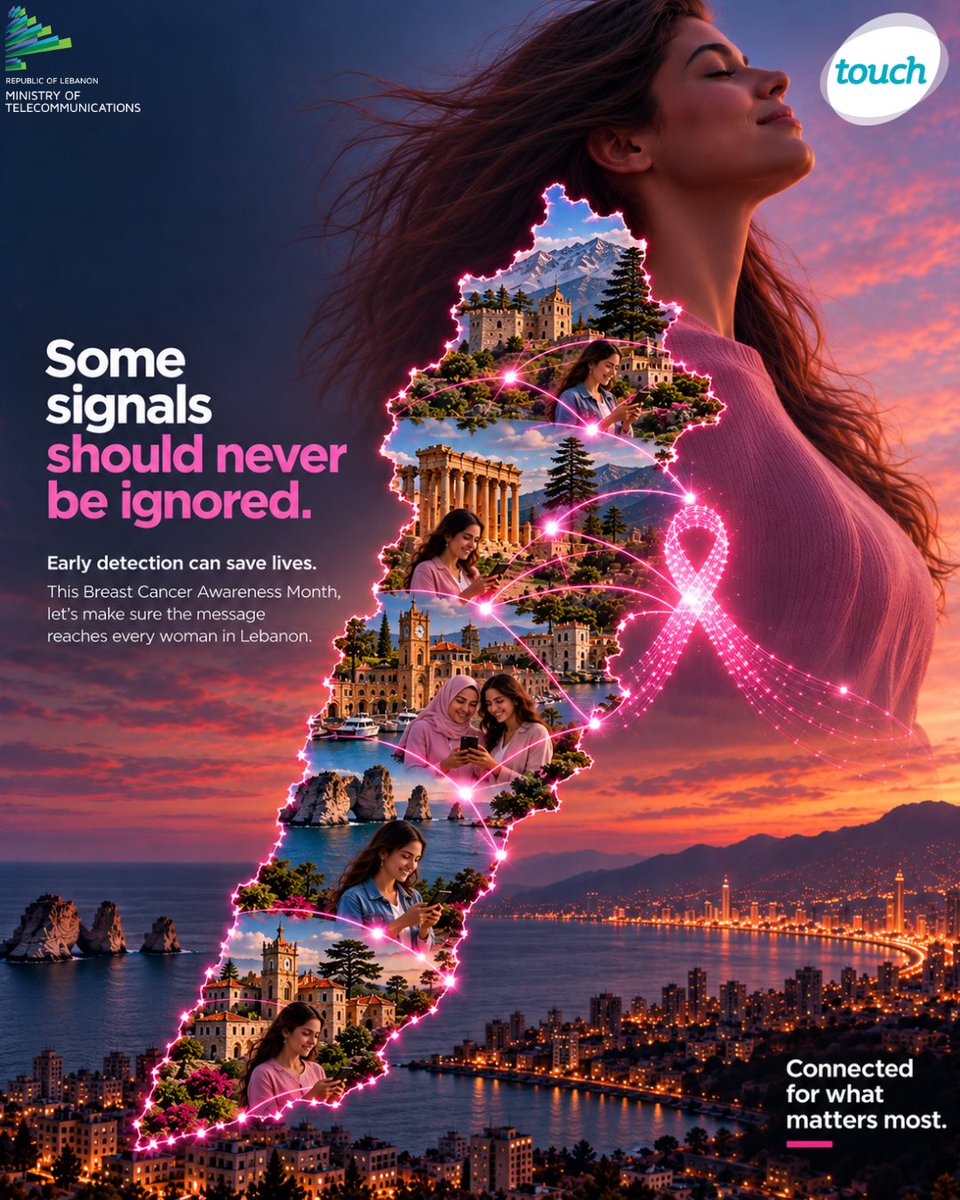 touchLebanon's tweet photo. Some signals should never be ignored. 🎀

This Breast Cancer Awareness Month, we’re connecting one message across Lebanon: early detection can save lives.

From one woman to another, from one home to another, let awareness travel further than ever.

#BreastCancerAwareness https://t.co/SxfIxGRrH0