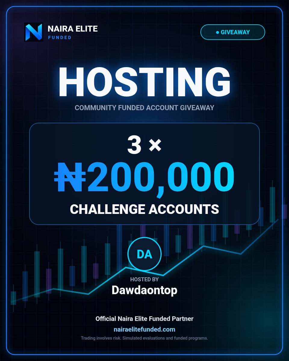 DawdaOntop's tweet photo. 🚨 Giveaway alert 🚨 
3X200K @nairaelite funded accounts up for grab

To participate, must follow 
@DawdaOntop 
@nairaelite 
Like and repost 
Tag 2 friends 

Must register here https://t.co/28hBPE0IHv

Winners in 3days.
Goodluck guys https://t.co/abp7HlzrND