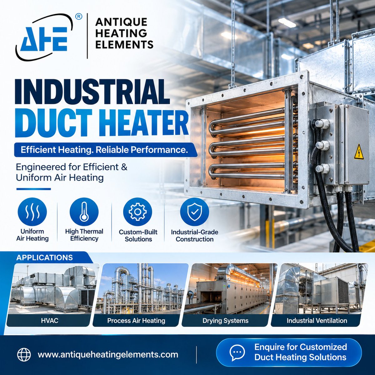 AntiqueHeating's tweet photo. Efficient Air Heating for Industrial Applications
#DuctHeater #IndustrialDuctHeater #IndustrialHeater #IndustrialHeating #ElectricHeater #AirHeater #ProcessHeating #HVAC #HVACSystems #HVACIndustry #AirHeating #HeatingElements #IndustrialEquipment #IndustrialEngineering #AHE https://t.co/mVW8NH9QBr