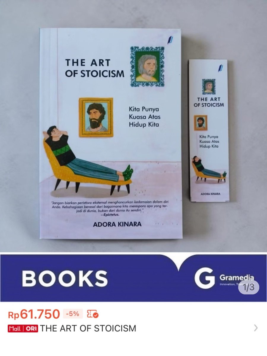 Oldschools_'s tweet photo. Buku yg dibaca Gia (@Giaa_JKT48) 📚✨: The Art of Stoicism -  karya Adora Kinara 

"Kita Punya Kuasa Atas Hidup Kita." Seni melatih ketenangan jiwa lewat filosofi Stoikisme 💭✨

#Os48 #GiaJKT48 https://t.co/xekYWCeTF0