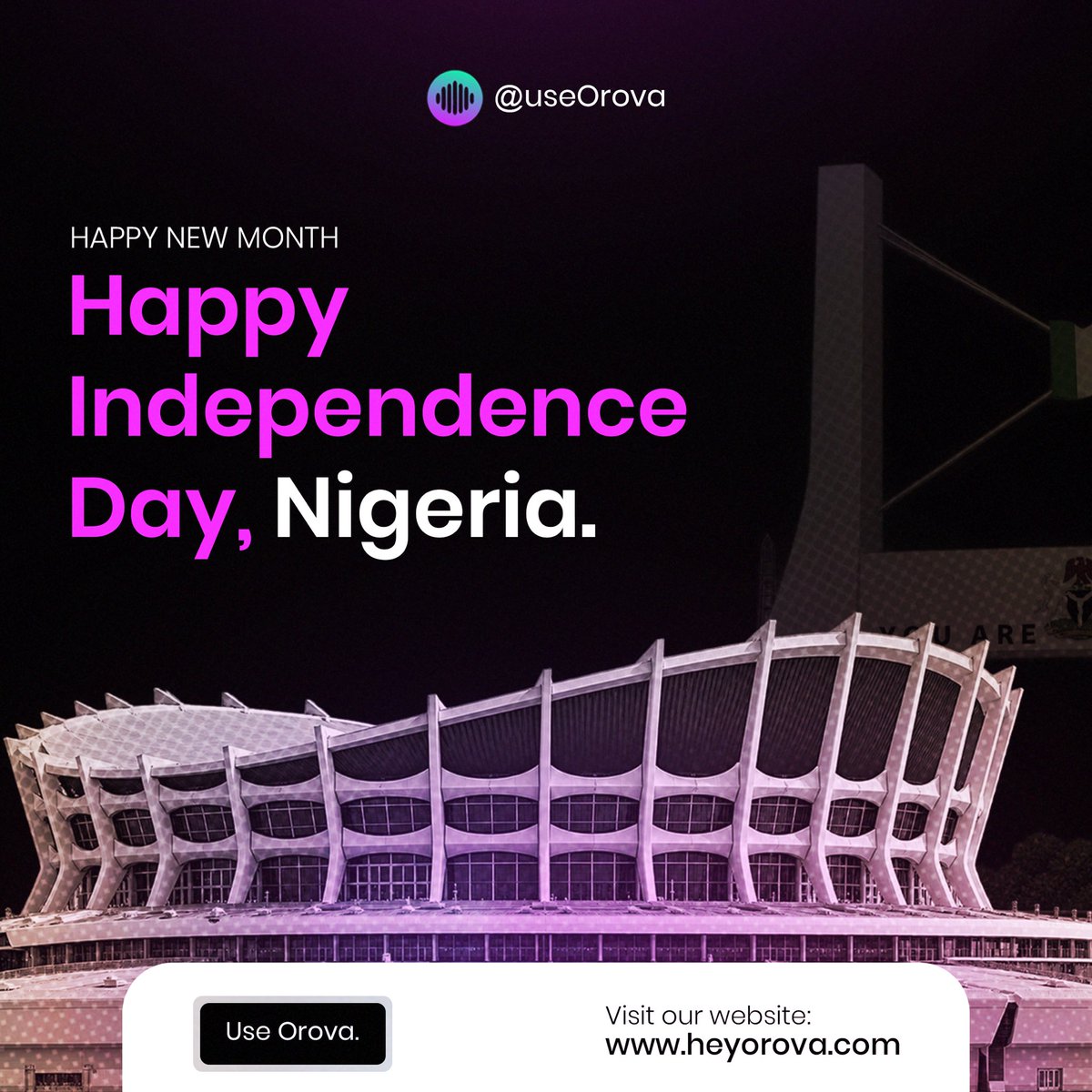 useOrova's tweet photo. October is here, and today we celebrate home. 🇳🇬💚

Nigeria is full of people building, creating, dreaming and figuring things out every single day.

Here’s to the people making tomorrow happen, and to a new month filled with more possibilities. ✨

Happy Independence Day, Nigeria. 🇳🇬 Happy new month from Orova. 💜