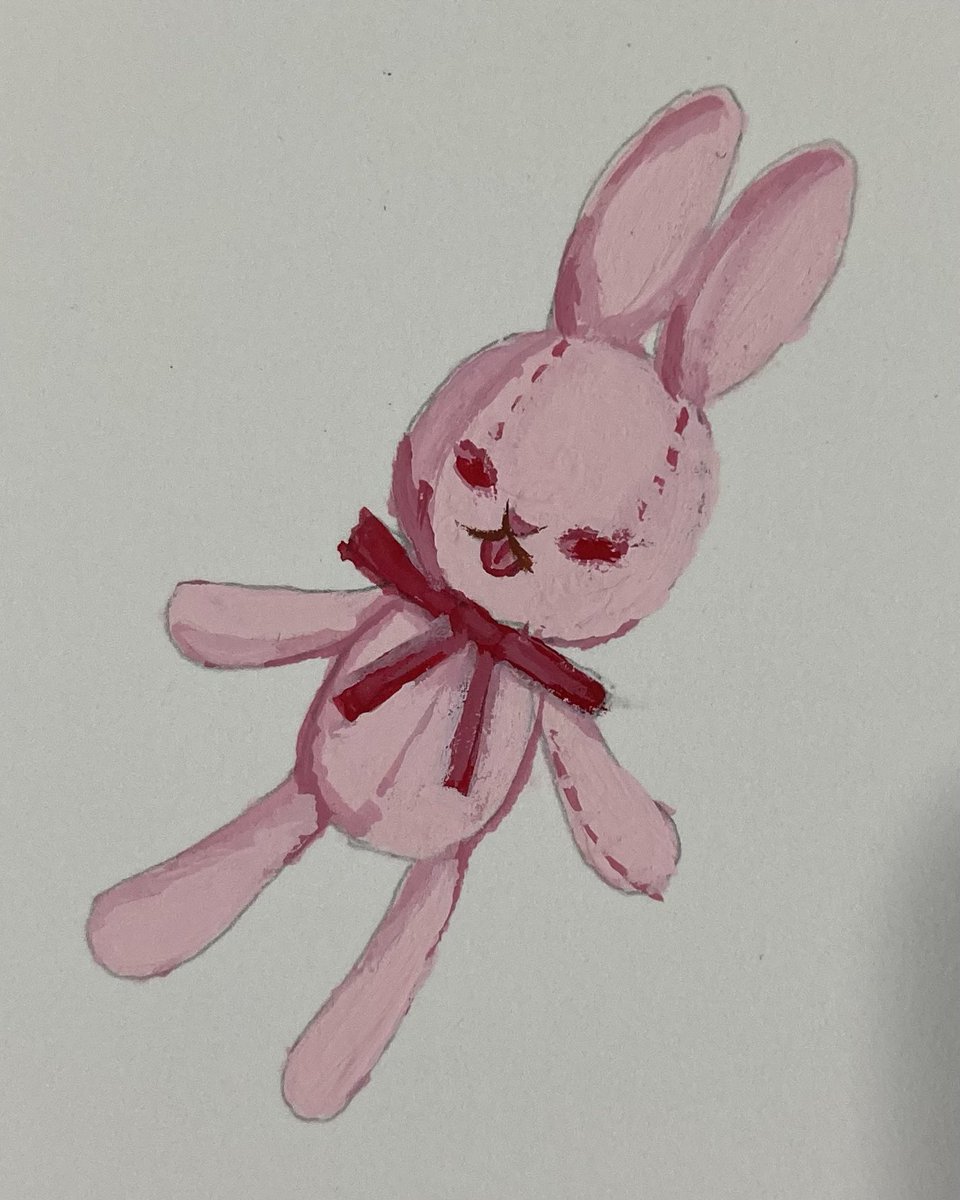 RabbitFuyuka's tweet photo. 初アクリルガッシュ作品、むっず〜いけど、ほぼ2色でこれだけの色作れるんだ！？って感動した🥹
あと筆が太すぎるぞ🫵 https://t.co/ElrmfBQeP7