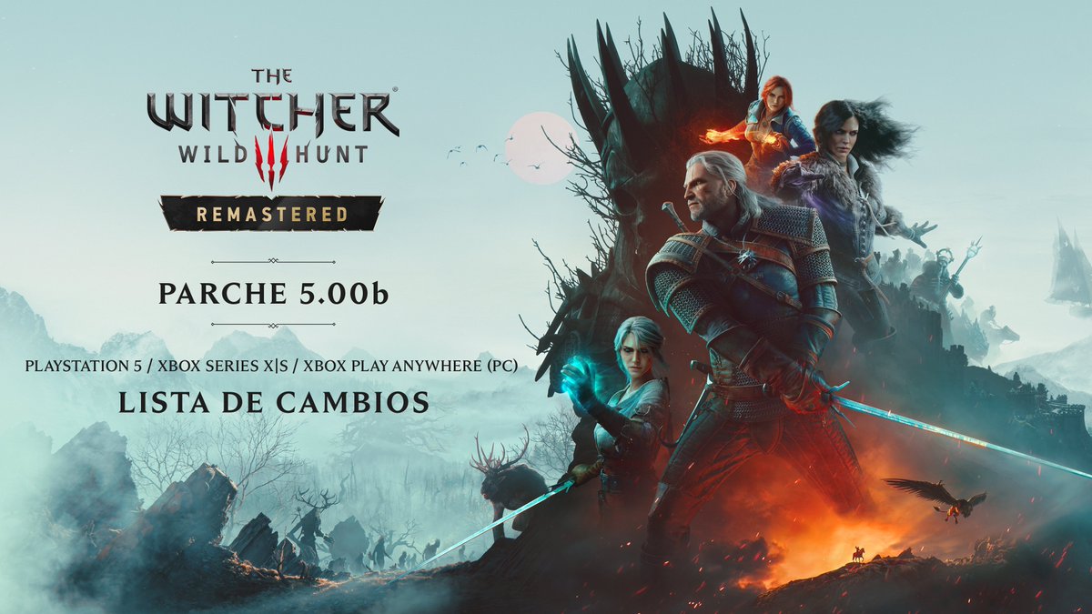 CDPR_ES's tweet photo. 📜¡Brujos!

Acabamos de lanzar una actualización para PlayStation 5, Xbox Series X|S y la versión para PC Xbox Play Anywhere de The Witcher 3: Wild Hunt — Remastered:

Se solucionó un problema por el que DLSS no estaba disponible en la versión Xbox Play Anywhere del juego en PC.
Se han hecho varios ajustes de iluminación, incluida la reparación de algunos interiores que parecían demasiado oscuros.
Se hicieron varios otros ajustes para garantizar la paridad con la versión para PC.

Además de esto, estamos investigando los problemas que nos estáis informando a través de nuestro portal de Soporte Técnico 
https://t.co/uxNFfyUScd, os agradecemos que os toméis el tiempo de proporcionarnos todos los detalles relevantes. 
También estamos preparando una solución para PC para abordar el problema reportado al guardar el juego.

Lo más importante es que gracias por vuestra paciencia mientras continuamos trabajando para asegurarnos de que todos tengáis la mejor experiencia de The Witcher 3: Wild Hunt - Remastered.