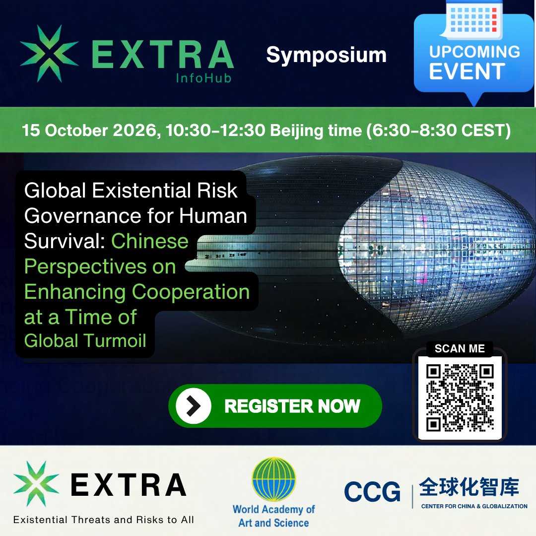_WAAS_'s tweet photo. 🌍 EXTRA Symposium | 15 Oct 2026

Explore global existential risk governance and stronger international cooperation.

🔗 Register: https://t.co/SYz0aZlUKe

#EXTRA #WAAS #GlobalGovernance https://t.co/aSCqYYd1DS