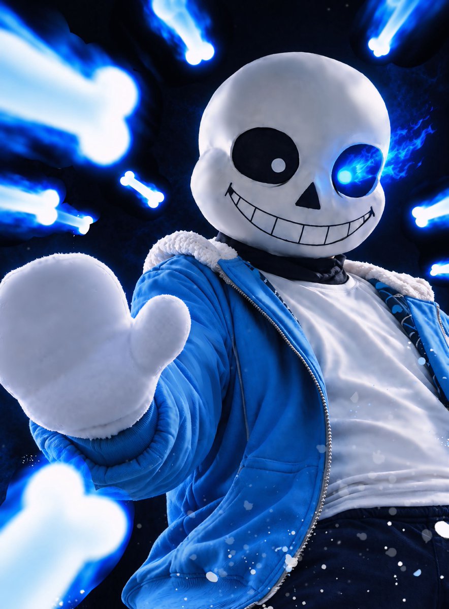 _PowaWan's tweet photo. 「地獄で燃えてしまえばいい」

アンテ:サンズ
⚠︎加工&amp;AI使用

#cosplay #sanstheskeleton https://t.co/2dF6Z2RQoL