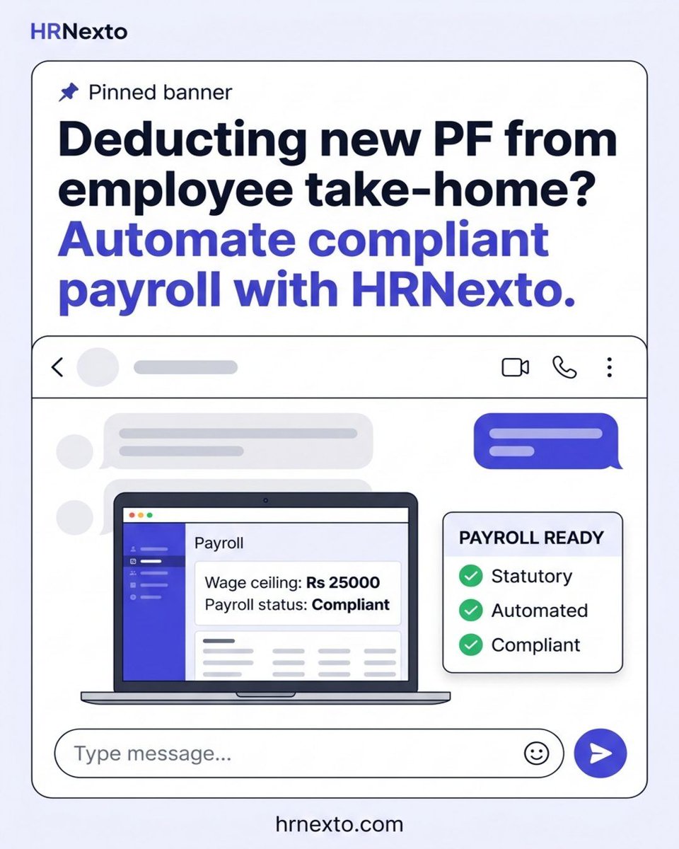 marsysgroup's tweet photo. Quietly passing the PF hike to staff is a costly mistake.

EPFO raised the wage ceiling from Rs 15000 to Rs 25000. Keep payroll compliant with HRNexto.

Book a free demo: https://t.co/cmr1Twr5Eh https://t.co/hJXLyHp4Cl