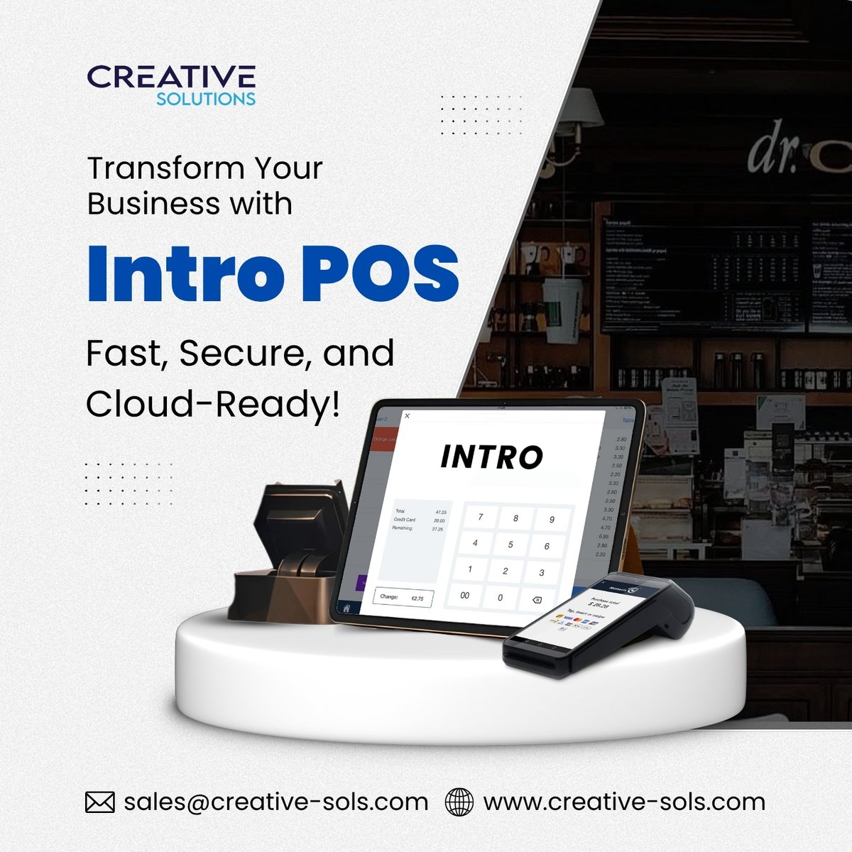 Creative_sols's tweet photo. Transform Your Business with Intro POS – Fast, Secure, and Cloud-Ready!
#IntroPOS #CreativeSolutions #POSSystem #RetailTech #BusinessAutomation #SmartPOS #CloudPOS #DigitalTransformation #SmartBusiness https://t.co/qn7oOk5LT4