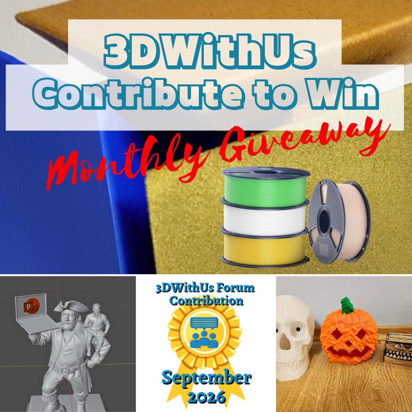 3DWithUs's tweet photo. October @sunluofficial filament is up for grabs - 4 spools 🎁 Contribute on the forum by posting or joining the discussion. September winners:  https://t.co/C8qBsQL8yp #3DPrinting #Giveaway https://t.co/4j2aqG0rEn