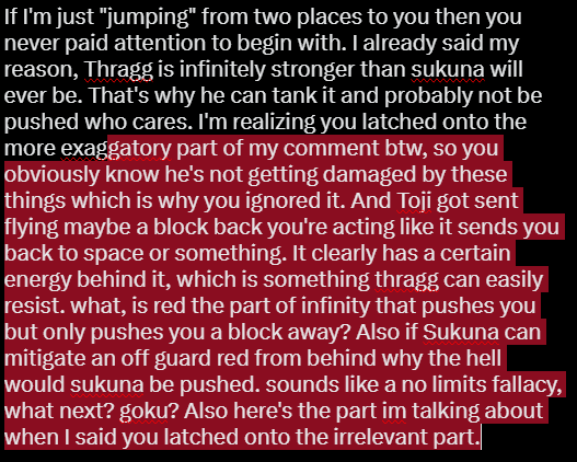3843829loi's tweet photo. @Chaoslord2008 @geeksszn continuation of the first part. See? I'm talkin about Red not being able to damage him at all, and now we're here because I humored you longer than I should have with the mechanics of gojos power. I guess you only wanted to stick to the damage part when it comes to HP https://t.co/biI8BG9WLu