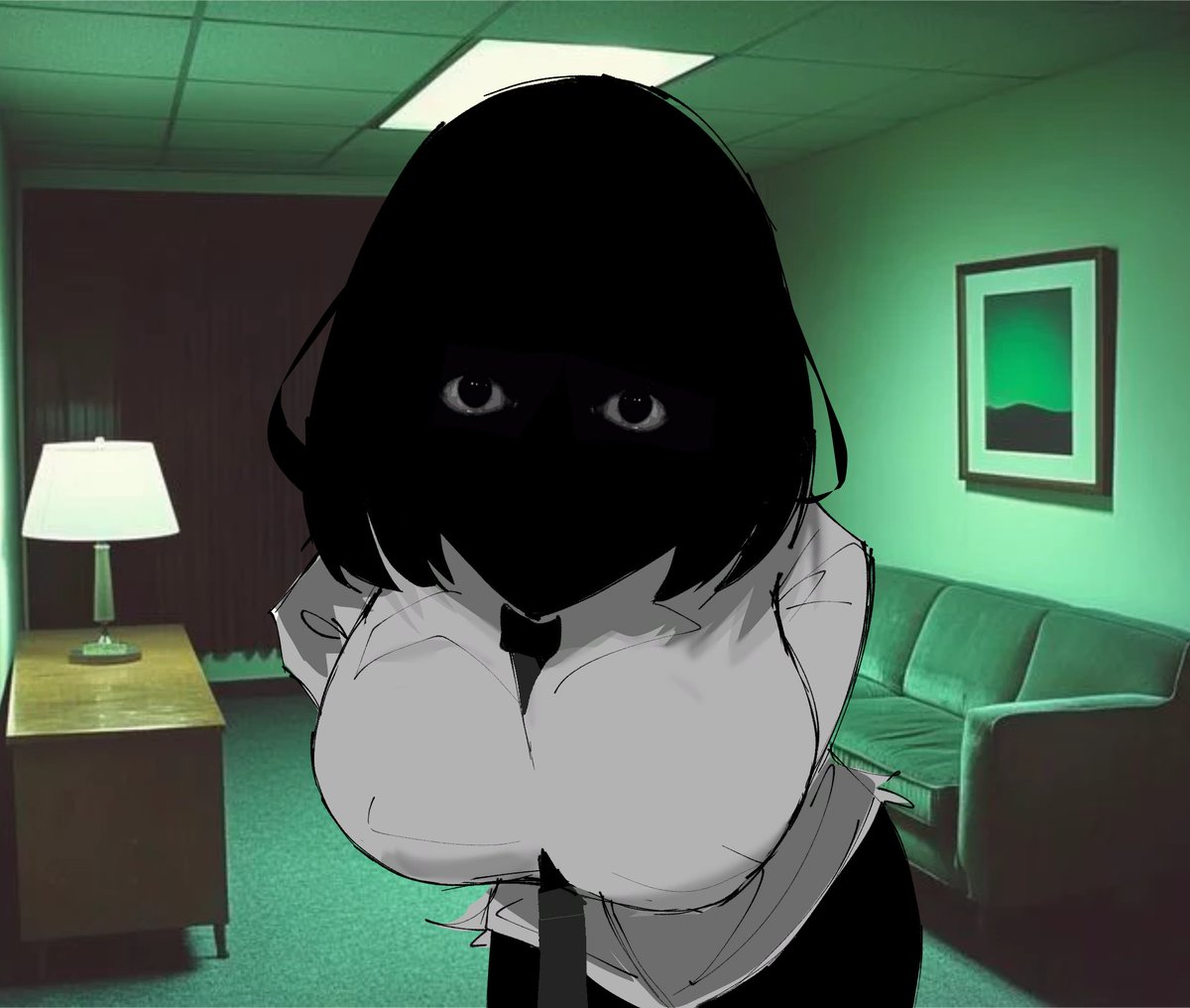 MaterTenebra's tweet photo. pointing to the middle of the room.

Where there's now a table, a nondescript, brownish table which is literally just a  flat board and four legs.

there was nothing there a nanosecond ago.
Is he losing it or-

" Tea's getting cold, sweetie "

-Ah yes...the tea... https://t.co/n6rErCo6vi