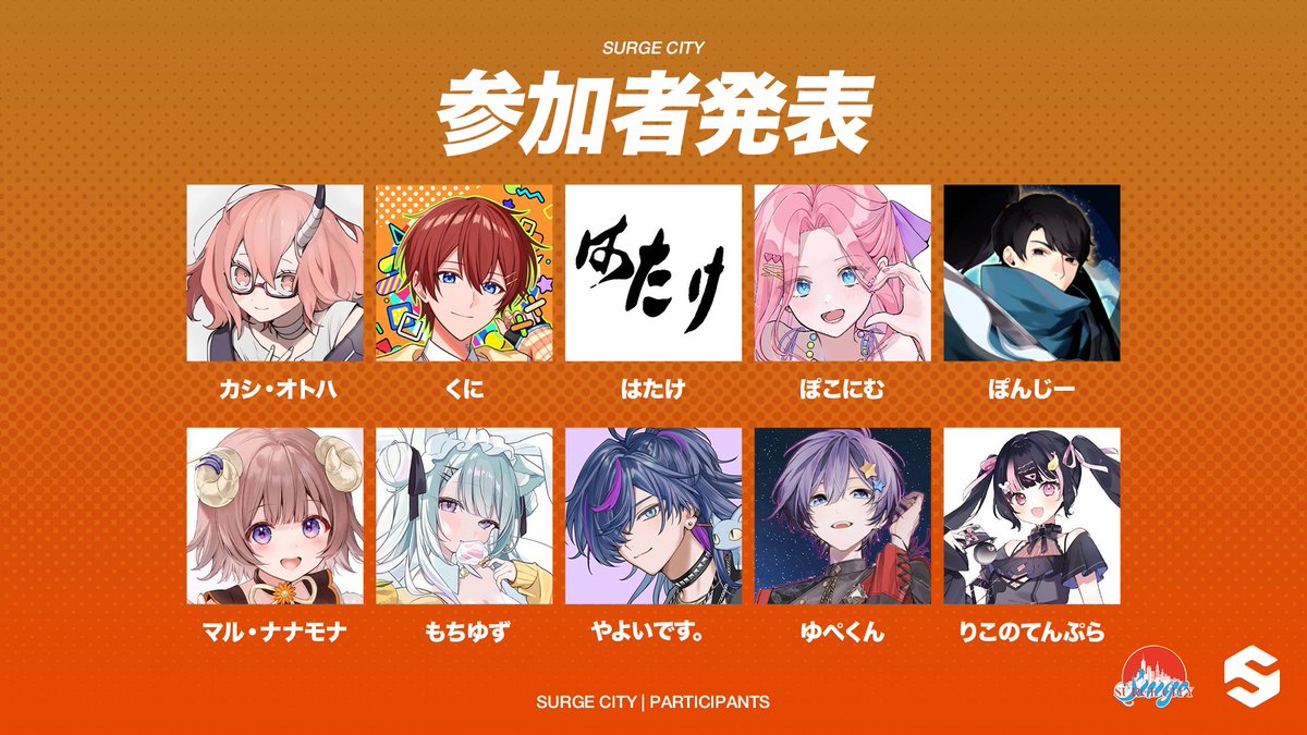 TeamSURGE_JP's tweet photo. カシ・オトハ @otoha_ks 
くに @kunikuni0518 
はたけ @Livelys2 
ぽこにむ @poconim_  
ぽんじー @ppoooonzu 
マル・ナナモナ @nanamona_mr 
もちゆず @mo__UoxoUy 
やよいです。 @YoizukiYayoi 
ゆぺくん☆★ @yupe_1123 
りこのてんぷら @rkrkdayo_777 https://t.co/SiKG1hRaDJ