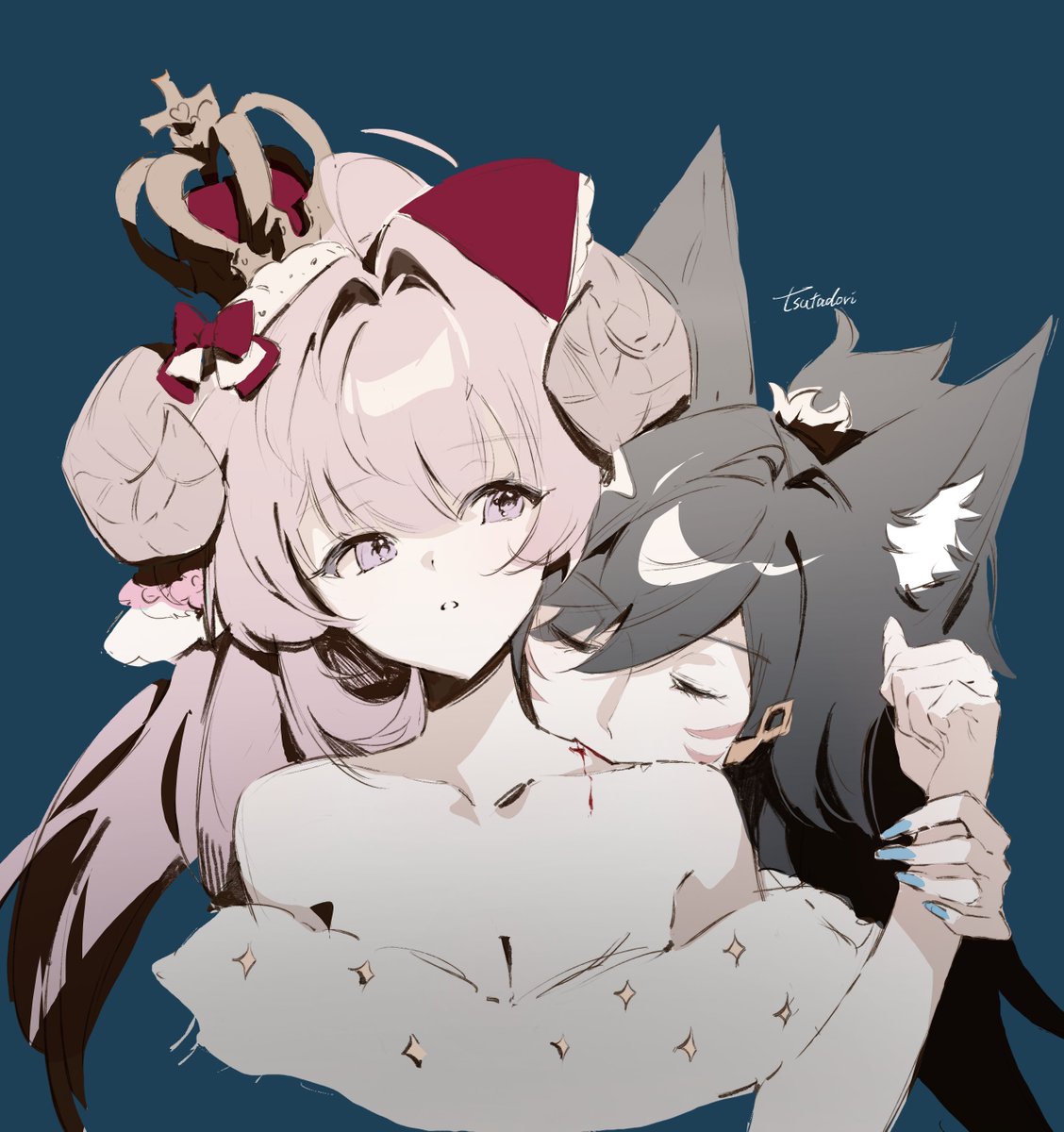 tsutadori's tweet photo. 〈獻予女王陛下的誓約之吻〉

#qttsix #想花羊 https://t.co/CasNKL40Vh