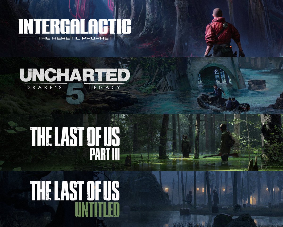 NaughtyDogInfo's tweet photo. Naughty Dog's reported lineup 🔥

• INTERGALACTIC 
• New UNCHARTED game 
• Two new The Last of Us projects https://t.co/ThYmC45Xqf