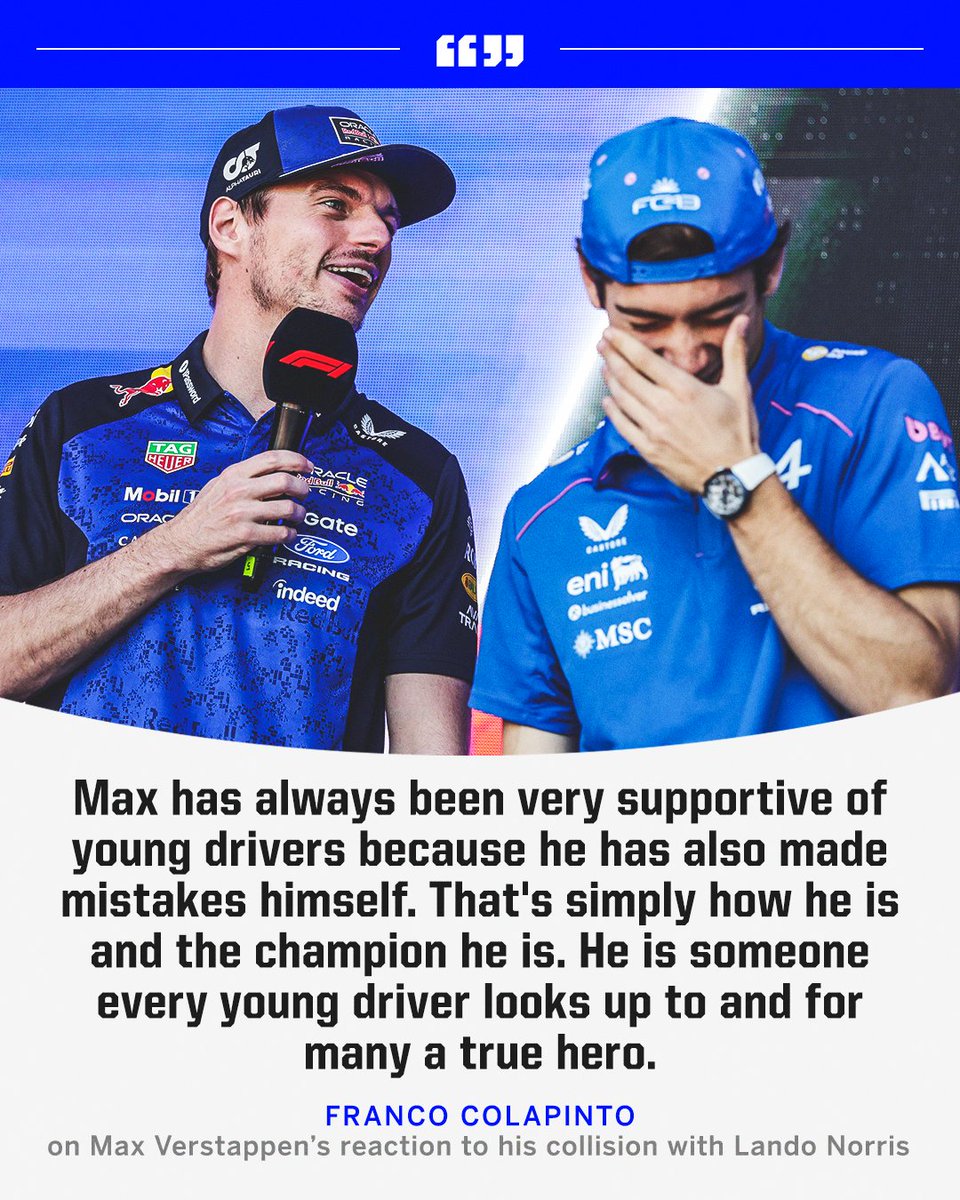 ESPNF1's tweet photo. Franco talking about how Max supports younger drivers 🤝 https://t.co/a5FZjXPaqy