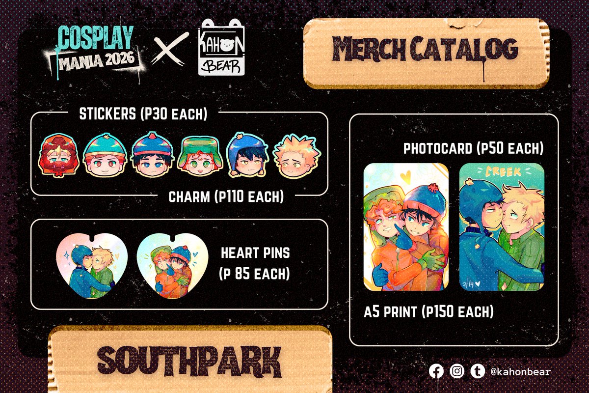 KahonBear's tweet photo. Hola hola posting my catalog for #cosplaymania2026 ! (1/3) https://t.co/3aEwHQdF44