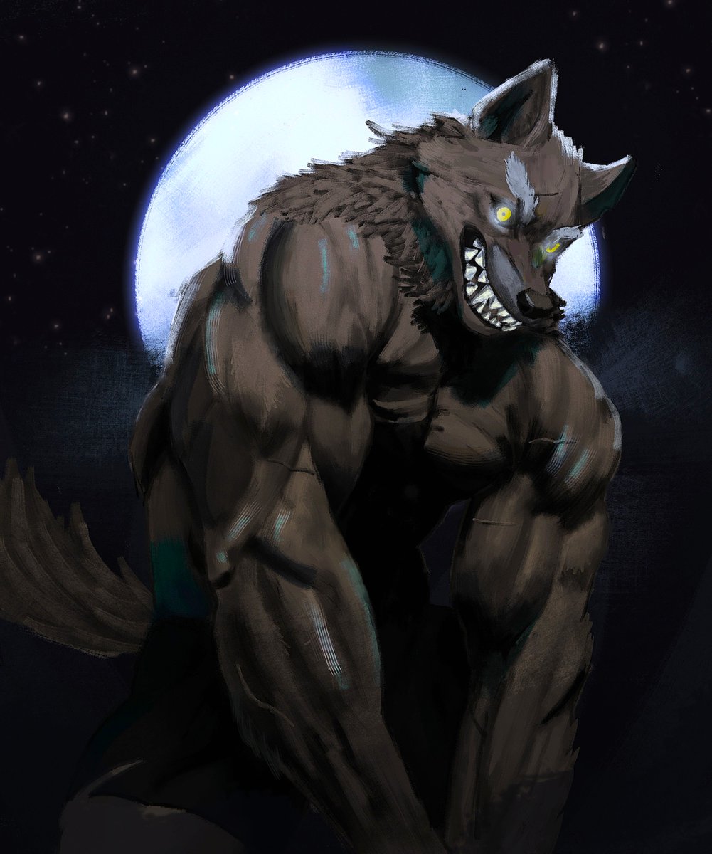 Tobitwo60's tweet photo. day 1 
#weretober2026 #werewolf #art #challenge #digitalart https://t.co/YWyAxV0CVd