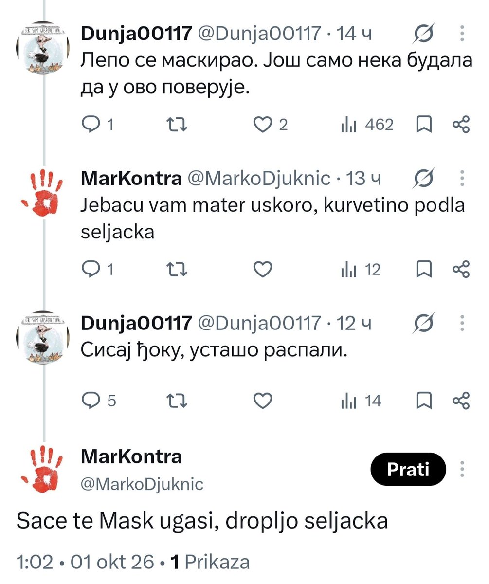 Dunja00117's tweet photo. САЋЕ (те) блокадери да желУ да ме пљују и даље.

Уједињена Србија побеђује! 🇷🇸 https://t.co/toIVXz9BK8