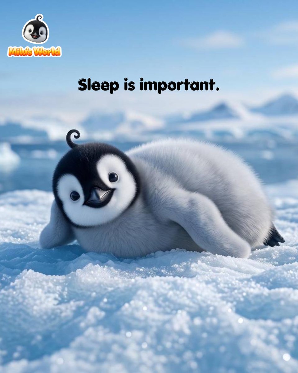 milupenguin's tweet photo. A full tummy, a little nap… sometimes in that order. 😴🐧

And sometimes, the nap just can’t wait. 💛

#MilusWorld #MiluPenguin #LittleMiluBigWorld #NapTime #KidsAnimation https://t.co/jGuiLFVDdI
