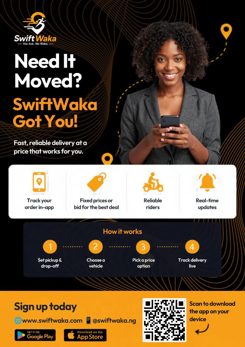 Swiftwaka's tweet photo. WE ARE LIVE
Welcome to SwiftWaka, your all-in-one marketplace for getting things done quickly, conveniently, and reliably

Deliveries
Groceries
Errands
Moving
and more

Customer or service provider, SwiftWaka is built for you
Download the app today and get things done smarter. https://t.co/vnuub03uN7