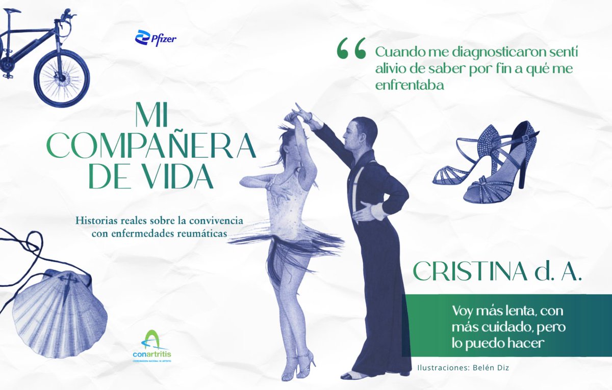 pfizer_spain's tweet photo. 📖 🟢 Con motivo del Mes de las Enfermedades Reumáticas compartimos “Mi compañera de vida”, el libro de testimonios que editamos con @conartritis. Historias para dar visibilidad a sus desafíos cotidianos y servir de inspiración a otros pacientes

💾 https://t.co/Gkh55UxIOe https://t.co/7a8dfb0yOR