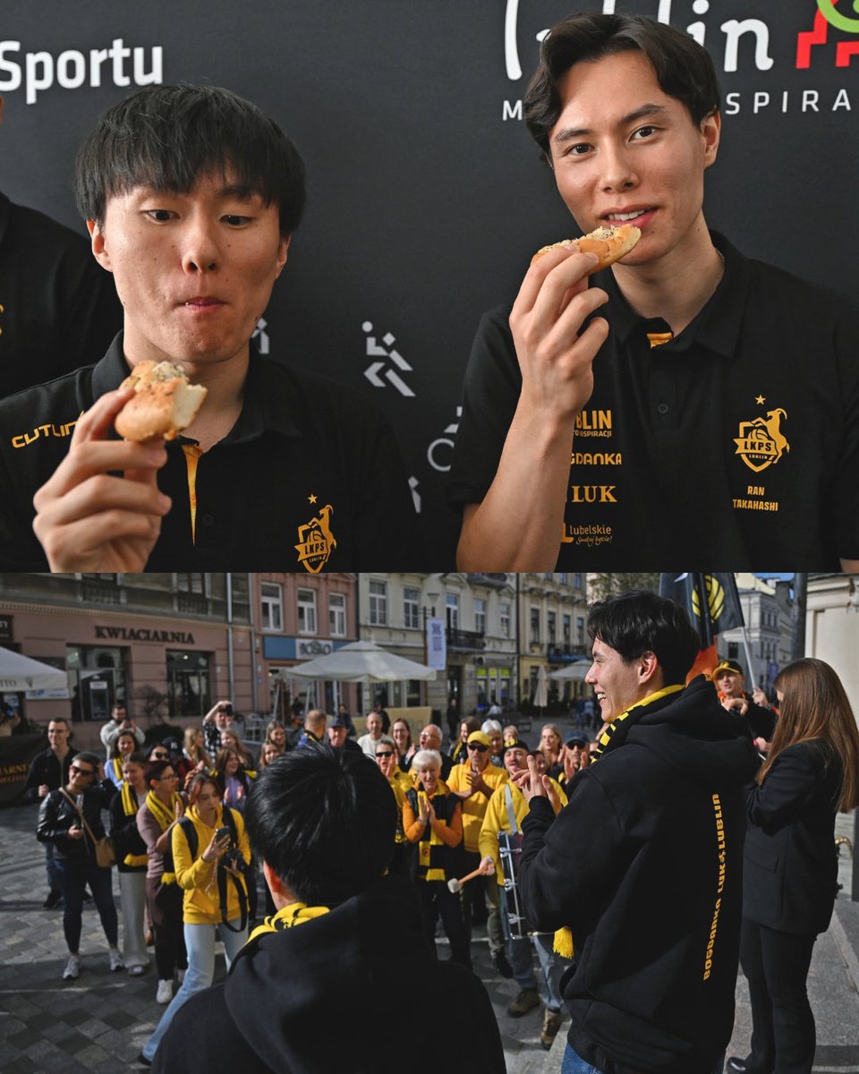 LukLublin's tweet photo. Witajcie w Lublinie 💛🖤  | ルブリンへようこそ 💛🖤 @Ran_volley0902 &amp; Tomohiro Ogawa! https://t.co/fissN4Ma60
