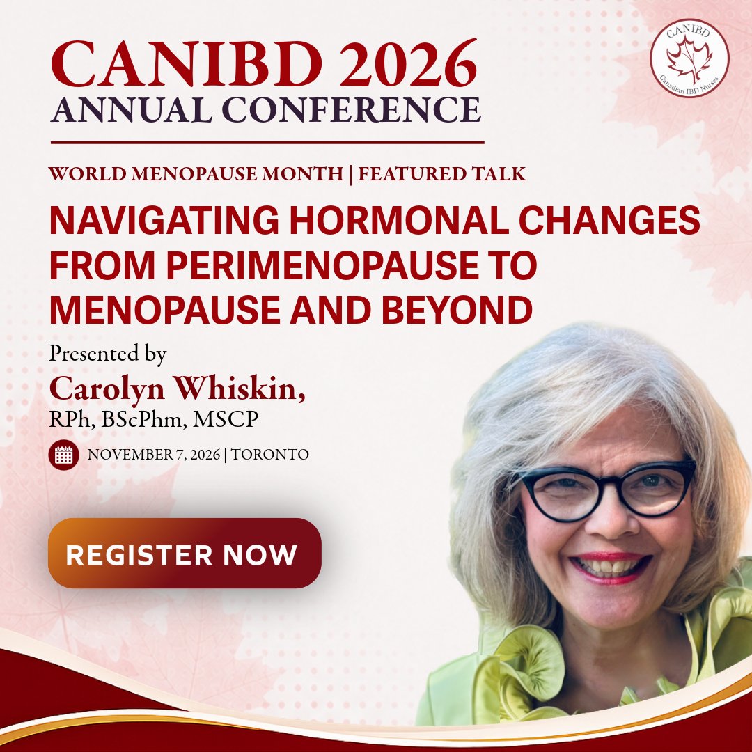 CANIBD's tweet photo. For #WorldMenopauseMonth, join us at #MeetingOfTheMinds2026 for a featured talk: Navigating Hormonal Changes from Perimenopause to Menopause and Beyond 
  
📅 Nov. 7, 2026 
👉 Register: https://t.co/g0j1BsqAh3 

#IBD #CANIBD https://t.co/bR4sTSK6WV