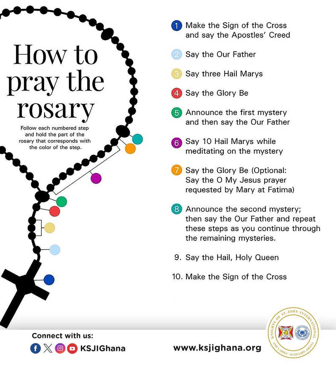 KSJIGhana's tweet photo. OCTOBER | MONTH OF THE HOLY ROSARY 

This October, renew your devotion to the Blessed Virgin Mary through prayer and reflection on the mysteries of Christ.

If it’s been a while, pick up your Rosary and begin again.

Our Lady of the Rosary, pray for us. 🙏

#HolyRosary https://t.co/7JQvjbMMp7