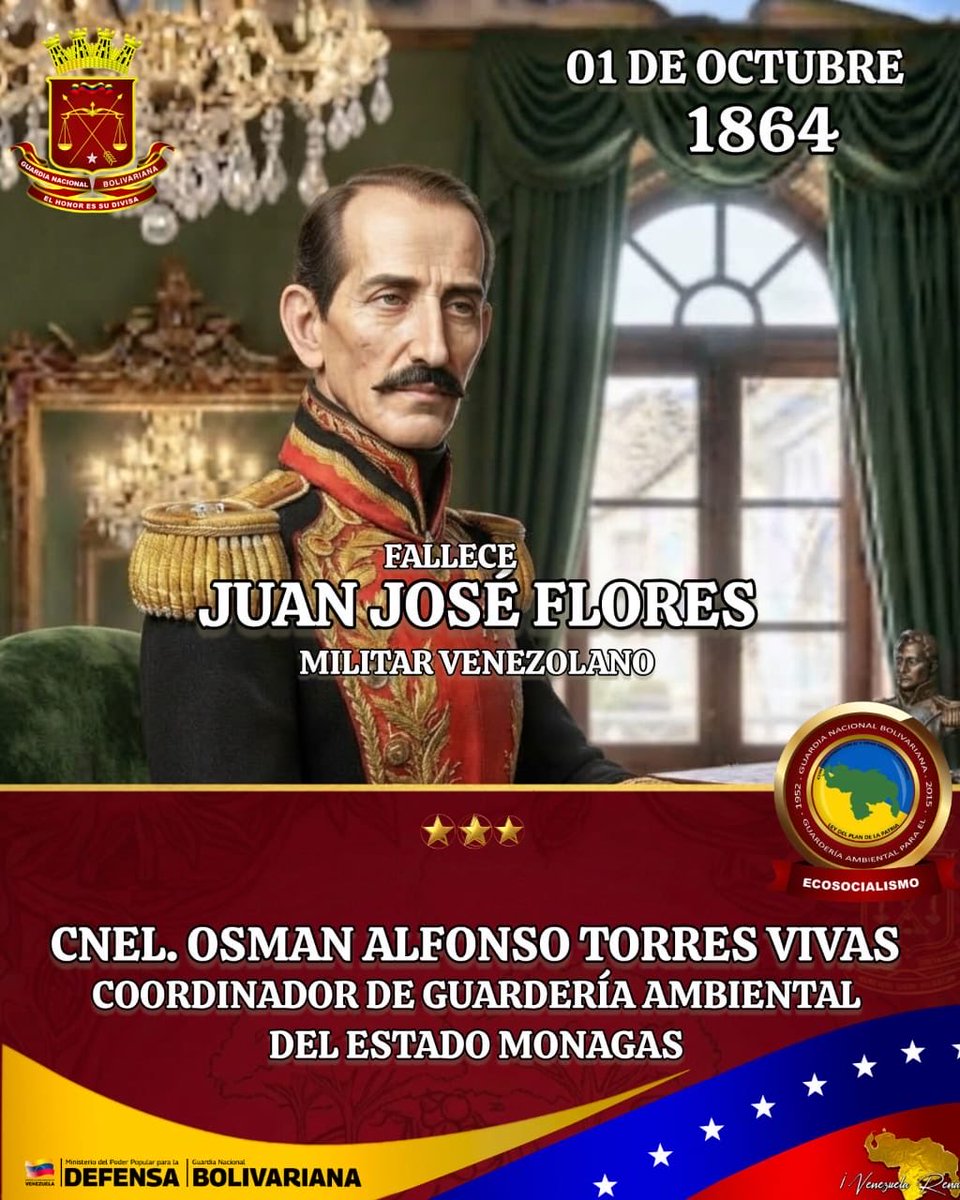 cega_monagas's tweet photo. Juan José Flores y fue un militar, político, y estadista ecuatoriano con doble nacionalidad venezolana,nacido en Puerto Cabello Venezuela. Es conocido de forma relevante por ser uno de los líderes políticos más influyentes de Ecuador a partir de 1830, siendo su primer presidente. https://t.co/EQ3q00WMsF