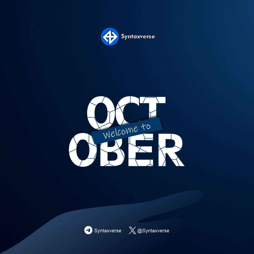 SyntaxVerse's tweet photo. October just loaded. ⚡️

Fresh canvas.
Fresh ideas.
A few things already waiting to be built.

No need for a grand reset.
Just keep moving, keep creating, and see where the month takes us.

Welcome to another chapter, Syntaxians. ☕️🚀 https://t.co/aOuil9bJO6
