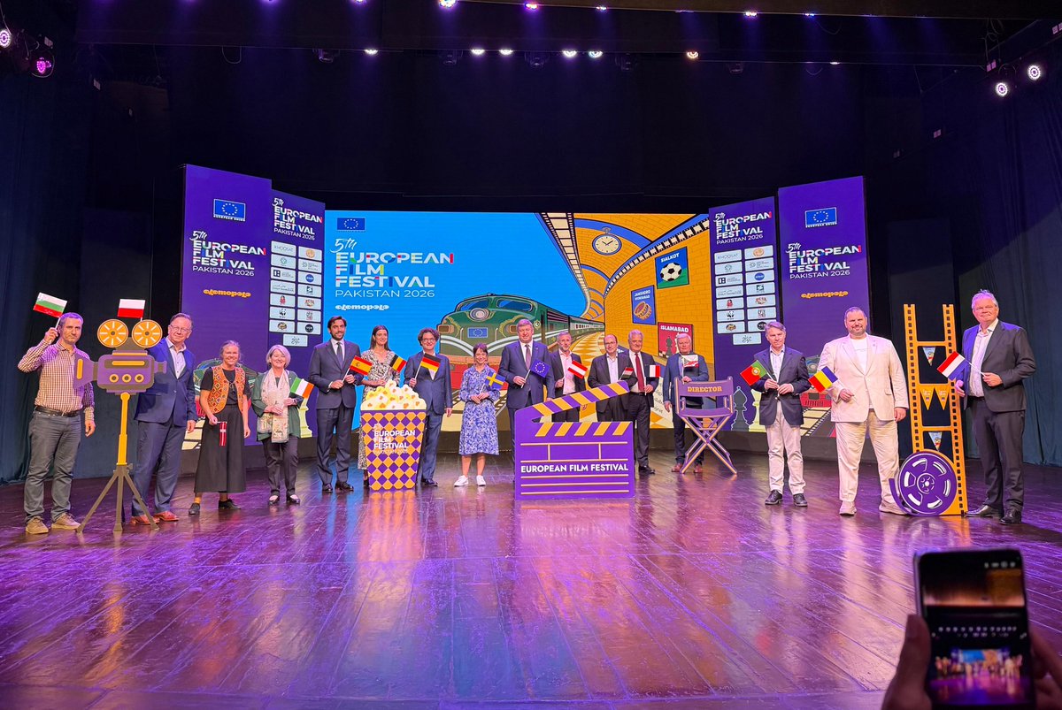 irlembpakistan's tweet photo. That’s a wrap on the EU Film Festival 2026! 🎬🇮🇪🇪🇺

Thank you to everyone in Islamabad, Sialkot &amp; Jamshoro/Hyderabad for joining us! Your energy was amazing.

We hope to bring even more Irish cinema to Pakistan in the coming years! 🙌

#IrelandinPakistan https://t.co/uzd4eQkGZA