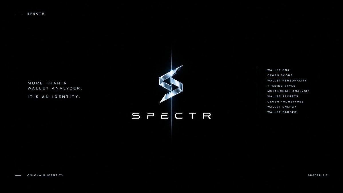 SPECTR002's tweet photo. We’ve been quietly turning SPECTR into something way bigger than a wallet analyzer. 

So far we’ve shipped real on-chain wallet analysis, Wallet DNA, Degen Score, wallet personality, trading style, multi-chain analysis, Wallet Secrets, Degen Archetypes, Wallet Energy and now Wallet Badges. 

Every feature is built around one thing: understanding the behavior behind a wallet and turning it into an identity you can actually see. what chains it touches, how it moves, what it interacts with, how active it is and the kind of behavior it shows. the goal isn’t to just tell you what’s in a wallet. it’s to tell you what the wallet is. and we’re only getting started.

$SPECTR 
0x941f6e535e2cccf8f051f82c18b633f3fcdcdcd6
https://t.co/3y11n2WzC9