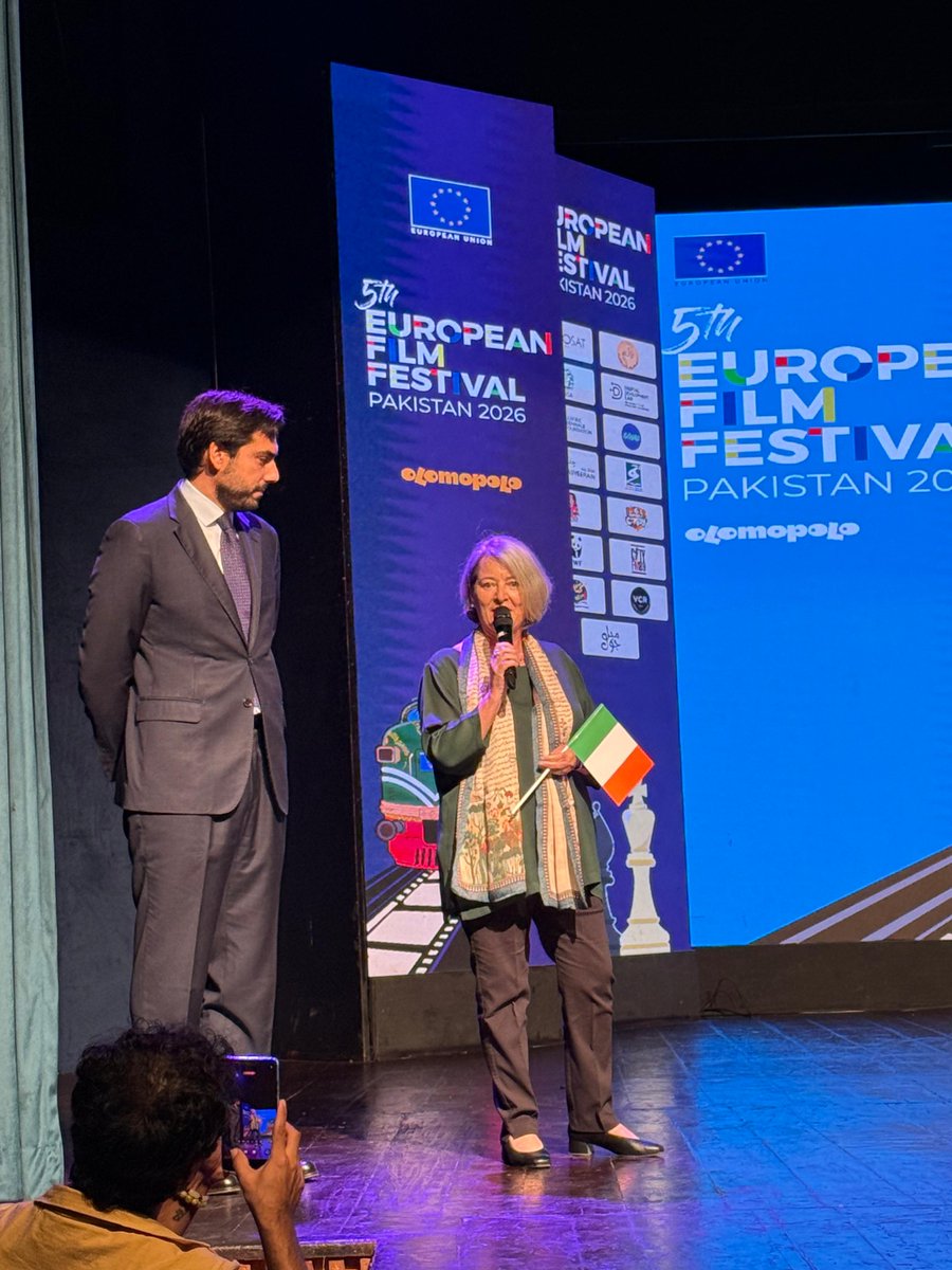 irlembpakistan's tweet photo. That’s a wrap on the EU Film Festival 2026! 🎬🇮🇪🇪🇺

Thank you to everyone in Islamabad, Sialkot &amp; Jamshoro/Hyderabad for joining us! Your energy was amazing.

We hope to bring even more Irish cinema to Pakistan in the coming years! 🙌

#IrelandinPakistan https://t.co/uzd4eQkGZA