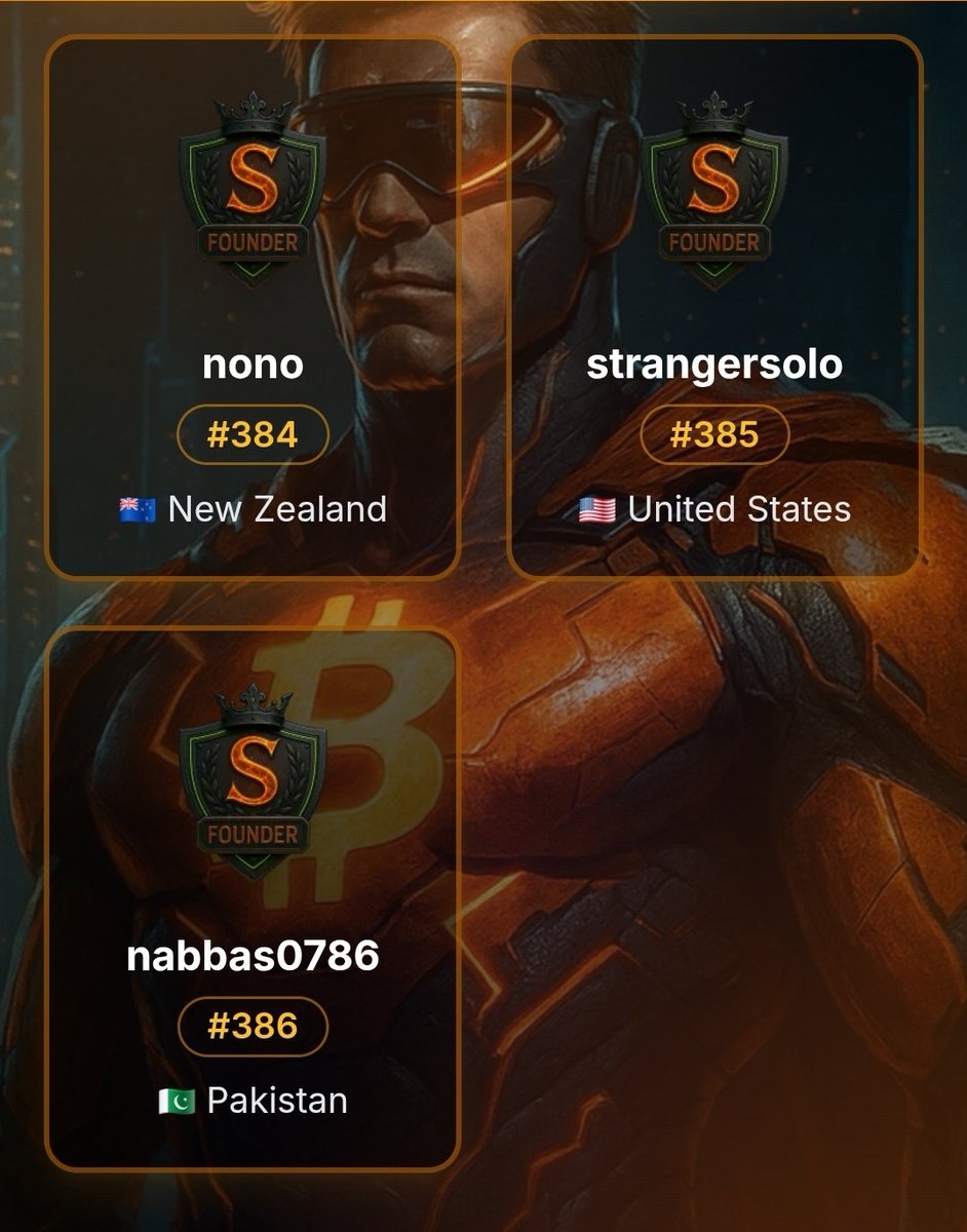 satsman's tweet photo. Welcome to our latest Founders! From The USA, New Zealand and Pakistan! π«‘π¦Έπ»ββοΈπ
Just over 100 spots remaining! β°οΈπ
https://t.co/B0MXrWZ4LV
#sats #satsarmy #satsman #bitcoin #bitcoineducation #learnbitcoin #btc #freebitcoin https://t.co/38ZsBV7Wce