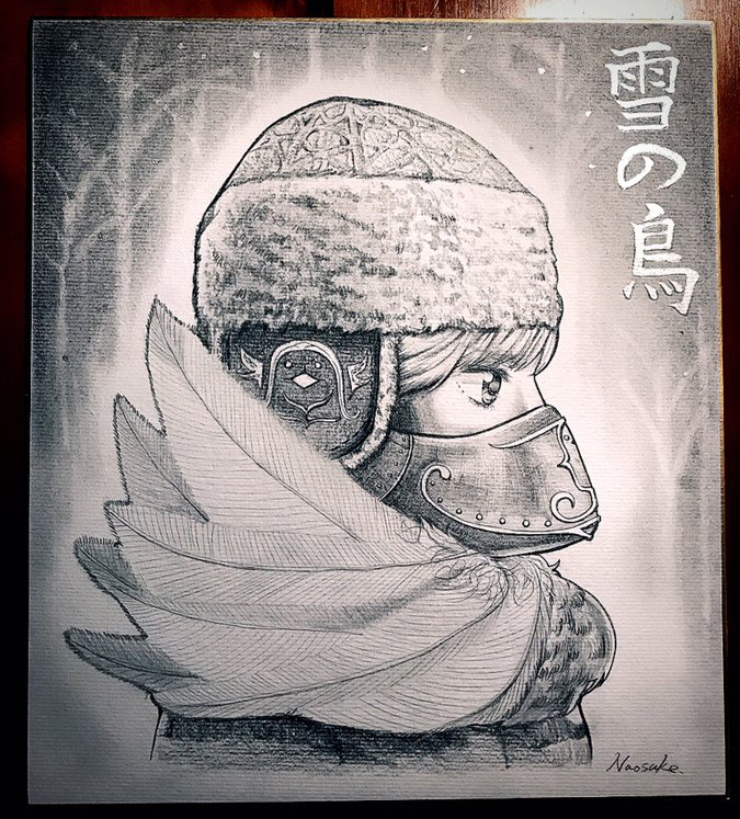 N_aoSuke's tweet photo. 別名義で描いてた過去絵掲載祭り　その④
シマエナガ擬人化 / 創作（2019年） https://t.co/ke7MEjtUAG