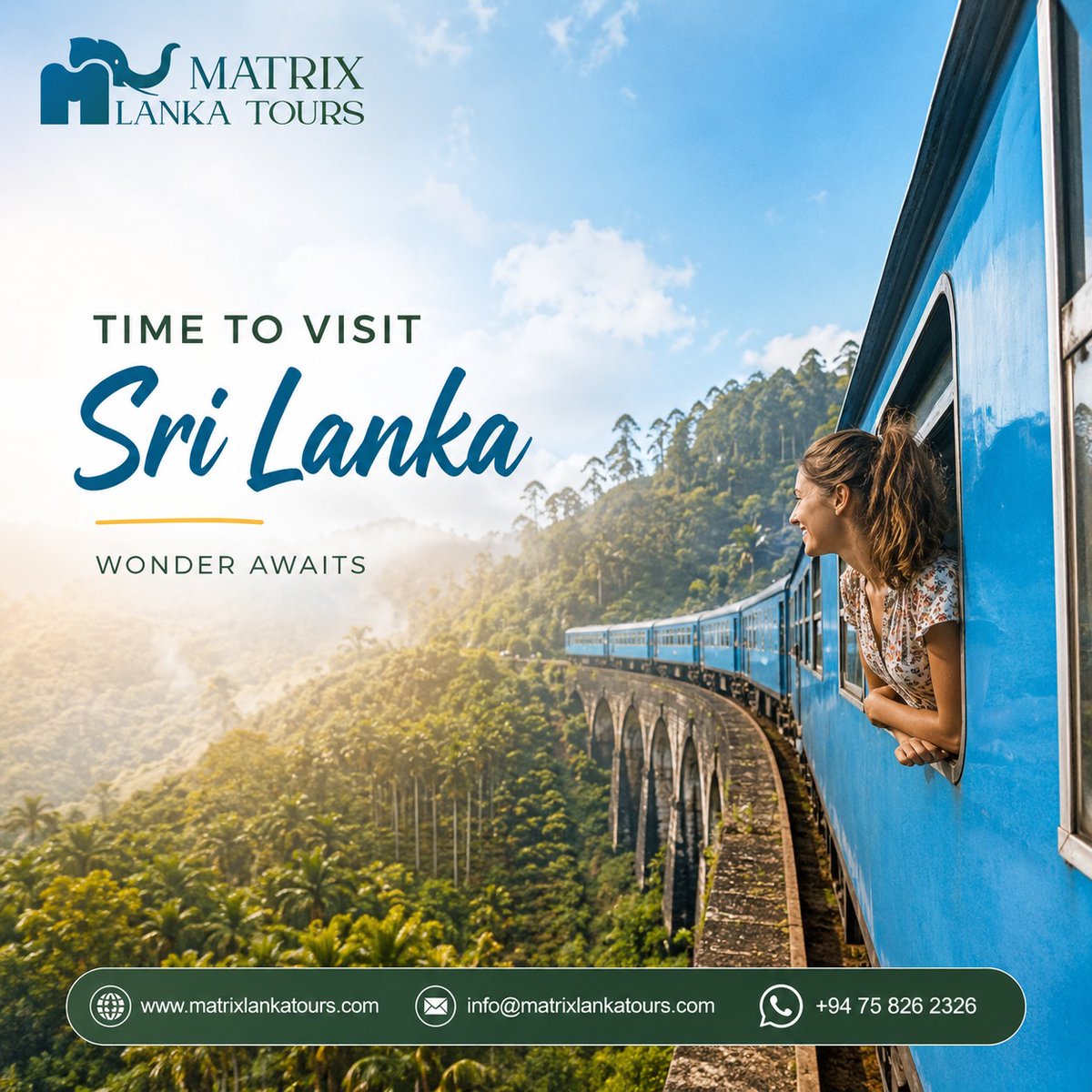 Mmiisabell's tweet photo. Dreaming of your next getaway? 🌴✨

Immerse yourself in the breathtaking landscapes, lush tea plantations, and world-famous train journeys of Sri Lanka. Let Matrix Lanka Tours turn your dream vacation into an unforgettable reality! 🚂💚

💬 Send https://t.co/HOPIFQmf1A