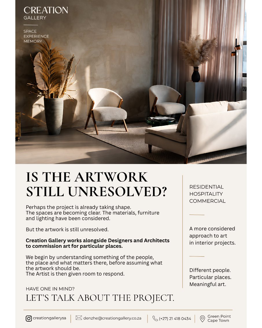 intplacements's tweet photo. 🟡 IS THE ARTWORK STILL UNRESOLVED?
Please give Denzhe Ramathuba a call on 021 418 0434 or drop us an email.
🟡 Showcase advert on Interior Placements
@intplacements • #creationgallerysa • #artwork • #capetown https://t.co/JBBrUr5v4P