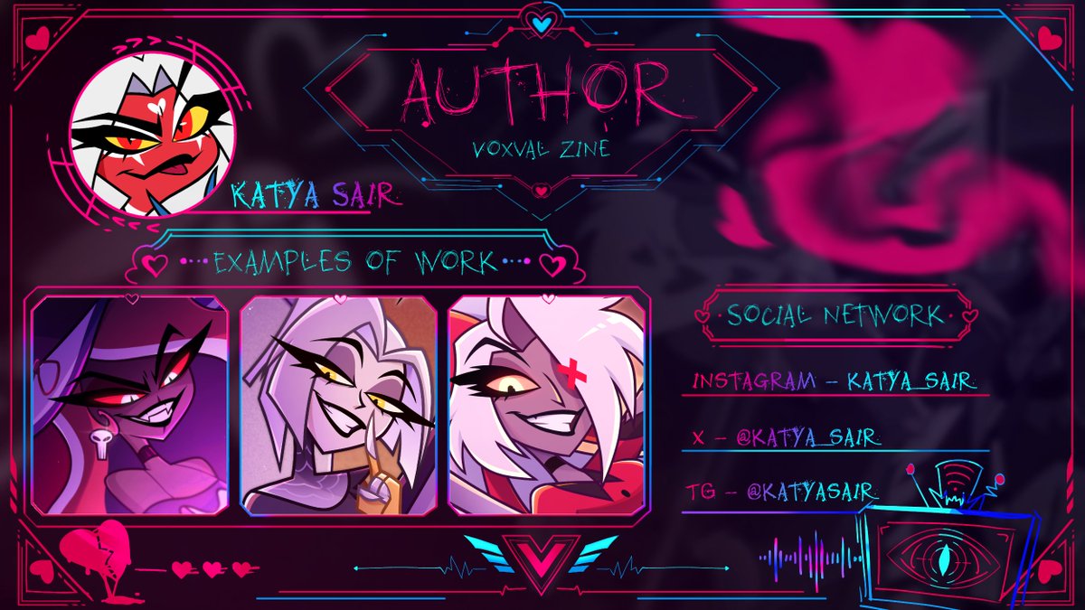SharkOfficeTeam's tweet photo. That beauty could make even Lilith jealous, baby!

Let's hear it for Katya Sair! 💋✨
@katya_sair
_____________________________________
#VoxVal #Staticmoth #Vox #Valentino #Voxvalzine #zine #hotelhazbin https://t.co/Qo9MxKs5sC
