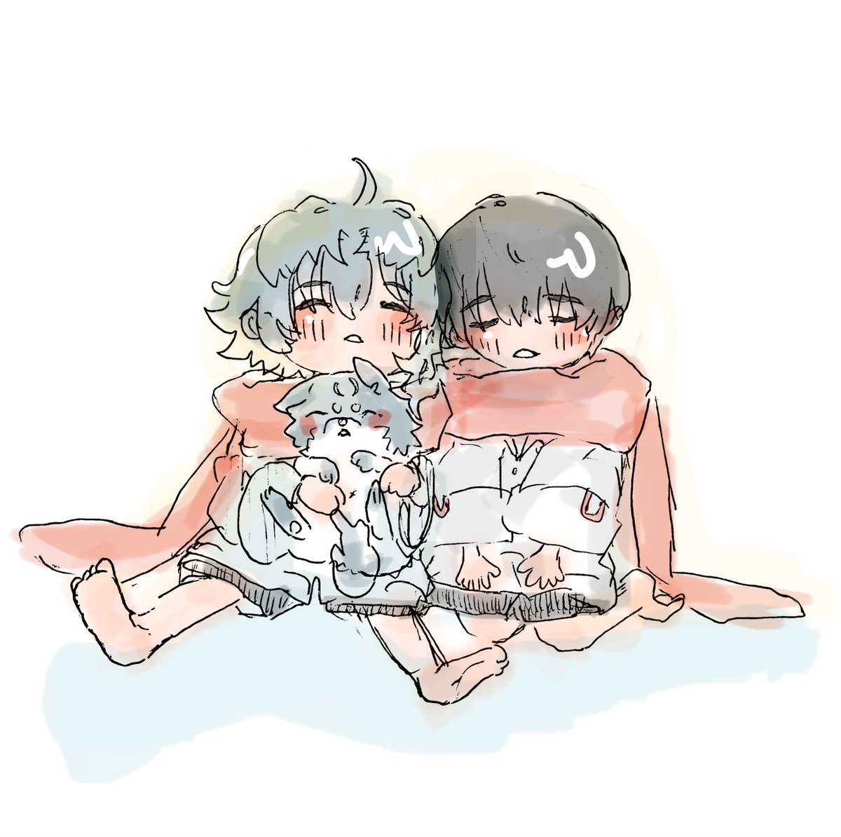mithibatanokusa's tweet photo. ９月はとにかくいっぱい描いてました。
別アカウントの推し２人とそれのもちもちのいのちどもと、その２人の水彩画で描いた漫画など。
無印の画用紙描きやすくてわたしの中で大事件でした。手軽に量産できちゃうよ���うおおん https://t.co/x2G4edmDFv