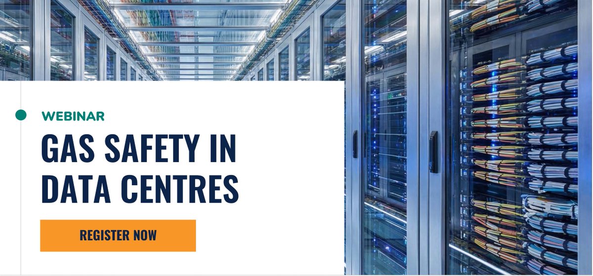 Crowcon's tweet photo. #DataCentres are being built faster than any other class of critical infrastructure, and the systems that keep them running are the same systems that introduce #GasRisk. 

Join us for an online #webinar Thursday 11th November 2026, 15:00 – 16:00 PM BST - https://t.co/iqnEPiyDOr https://t.co/Z0VQVNbOqI