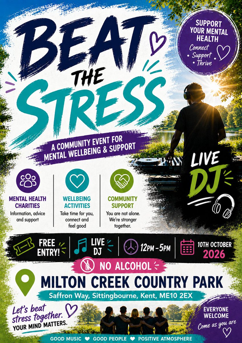SwaleCVS's tweet photo. **VOLUNTEER OPPORTUNITY - SITTINGBOURNE**
Volunteer Stewards are required for a large free community music event with a mental health awareness theme at Milton Creek Country Park, Sittingbourne, on Saturday, 10th October, 12-5pm.
Interested? Email: mitchellcollins778@icloud.com https://t.co/ufkfoxByBK