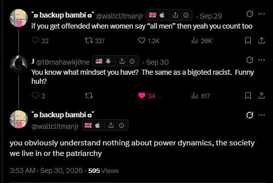 Bonkytheidiot's tweet photo. "If you get offended when men say 'all women' then yeah you count too."

I would like to bring attention to the fact this is a kafka trap. They're poisoning the well and redefining the terms of engagement so you can't win.

These people are what ostracization and shame is for. https://t.co/SzcYC44ha3