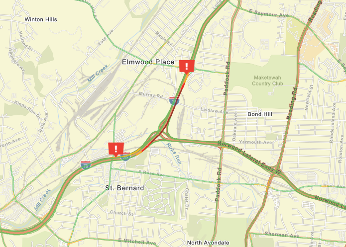 jendalton12's tweet photo. We have crashes both 75 NB and SB right near the Norwood Lateral (SR 562) right now (6:06am), add extra time in the area for now @Local12 https://t.co/vfu7Jd4kep