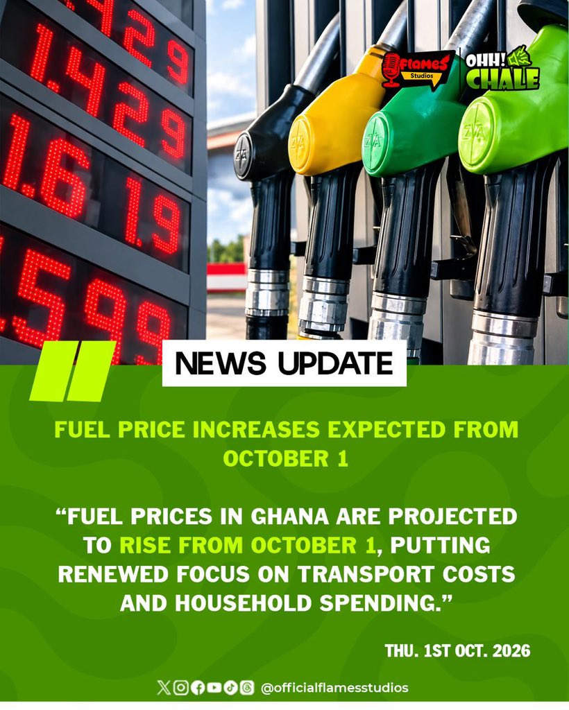 flamesstudios's tweet photo. 📰 TOP STORIES | FLAMES STUDIOS

🇬🇭 GoldBod reports US$1.87bn in forex for September.

⛽ Fuel prices expected to rise from October 1.

✈️ Flydubai flight diverted after reported cockpit incident.

🇬🇧 New UK vaping tax takes effect.

#FlamesStudios #BreakingNews https://t.co/fkfA05SRRi