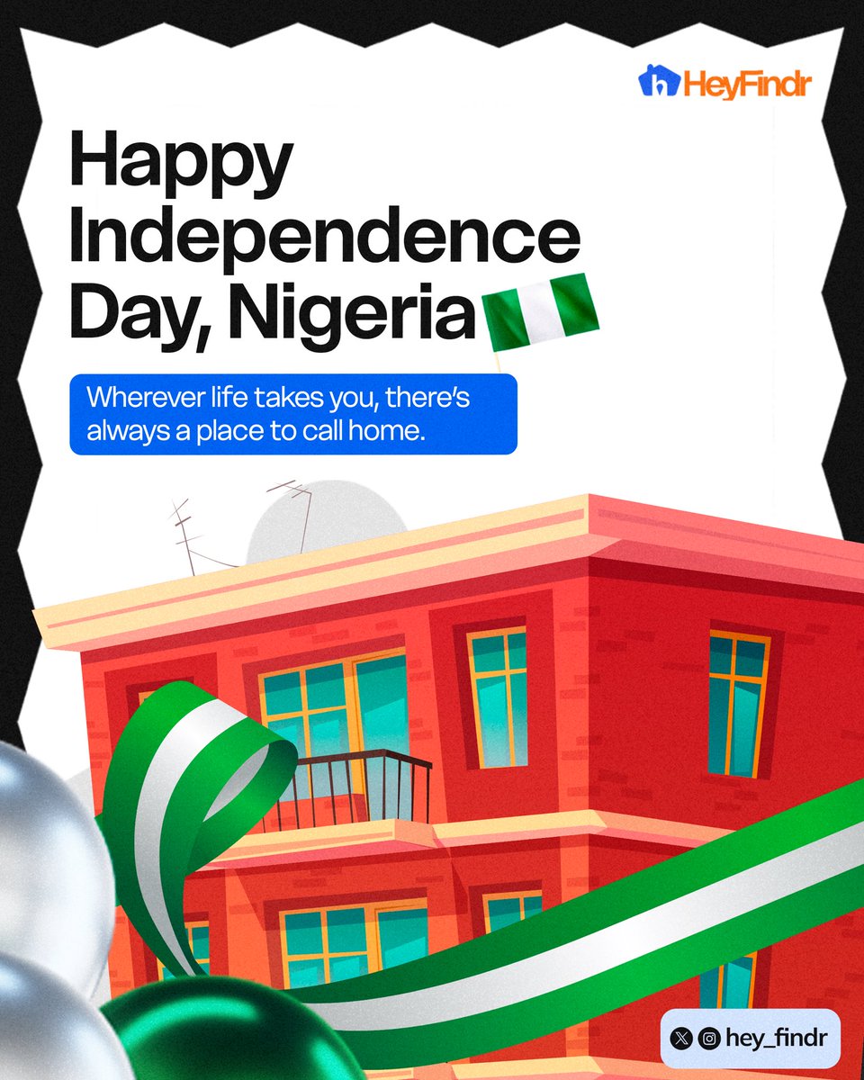 hey_findr's tweet photo. Happy Independence Day, Nigeria! 🇳🇬
Here’s to a better, easier Nigeria. 💙🧡
— HeyFindr https://t.co/wEaF2WoGtd