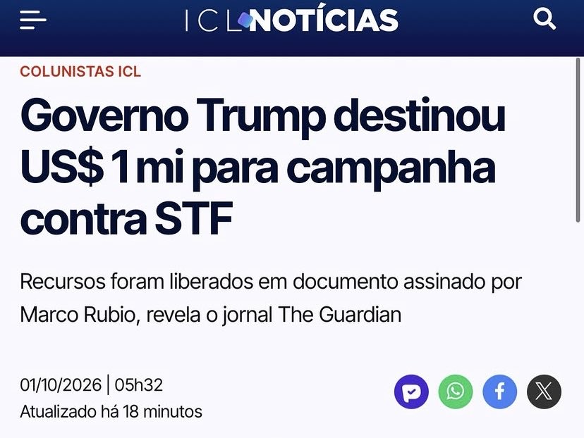 taliriapetrone's tweet photo. 🚨 GRAVE 🚨 

O jornal inglês The Guardian revelou interferência de Trump nas eleições brasileiras. Marco Rubio liberou um milhão de dólares para atacar as instituições brasileiras. É inaceitável! Meu mandato está buscando medidas pra impedir que este dinheiro seja usado para desestabilizar nossa democracia!