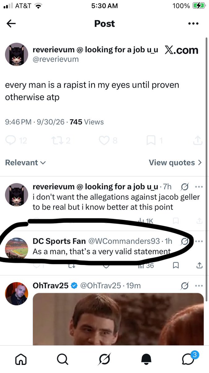Sportsfan616's tweet photo. @reverievum You keep blocking me even though I’m literally on your side. I’m not a bot, I’m a guy that hates rapists, like any normal guy should. https://t.co/BNXmj7Riey