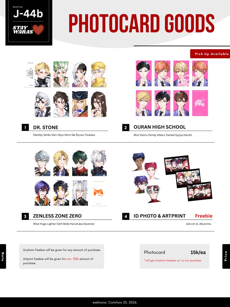 sshiroixx's tweet photo. [RT and share🤍]

CF23 Pick Up and Mail Pre-Order by @sshiroixx is open🤍

🗓Oct 1-Oct 10 (pick up)
🗓Oct 1-Oct 20 (mail order)

💖BLLK, WBK, OHSHC, KNB, ZZZ, DCST, Sakadays
📍Circle STAY WARAS J-44b (both days)
🌎GO please DM first!

Form below⬇️

#CF23 #cf23catalogue https://t.co/IWe068lMI7