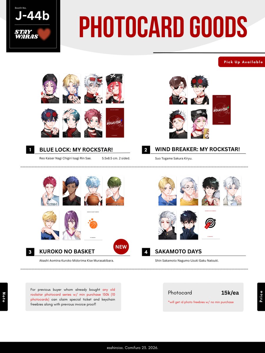 sshiroixx's tweet photo. [RT and share🤍]

CF23 Pick Up and Mail Pre-Order by @sshiroixx is open🤍

🗓Oct 1-Oct 10 (pick up)
🗓Oct 1-Oct 20 (mail order)

💖BLLK, WBK, OHSHC, KNB, ZZZ, DCST, Sakadays
📍Circle STAY WARAS J-44b (both days)
🌎GO please DM first!

Form below⬇️

#CF23 #cf23catalogue https://t.co/IWe068lMI7